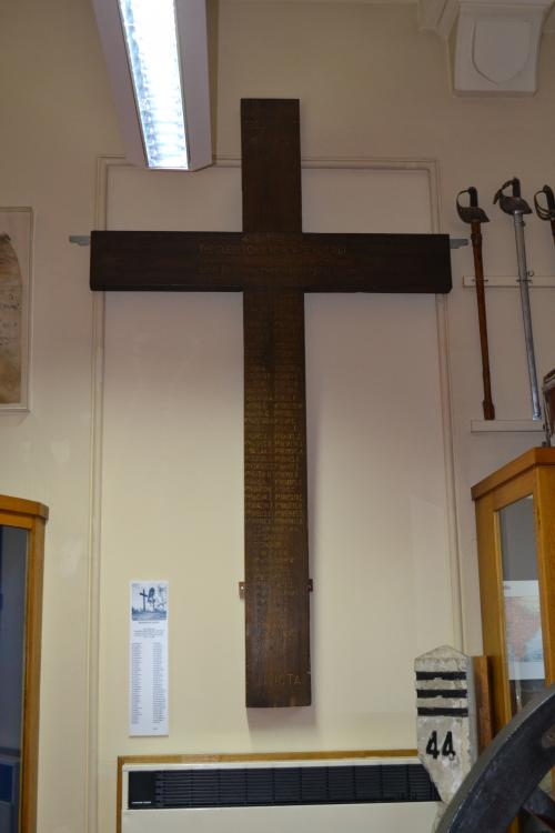The Kohima Cross is displayed in the Queens Own Royal West Kents Museum which is housed within Maidstone Museum.